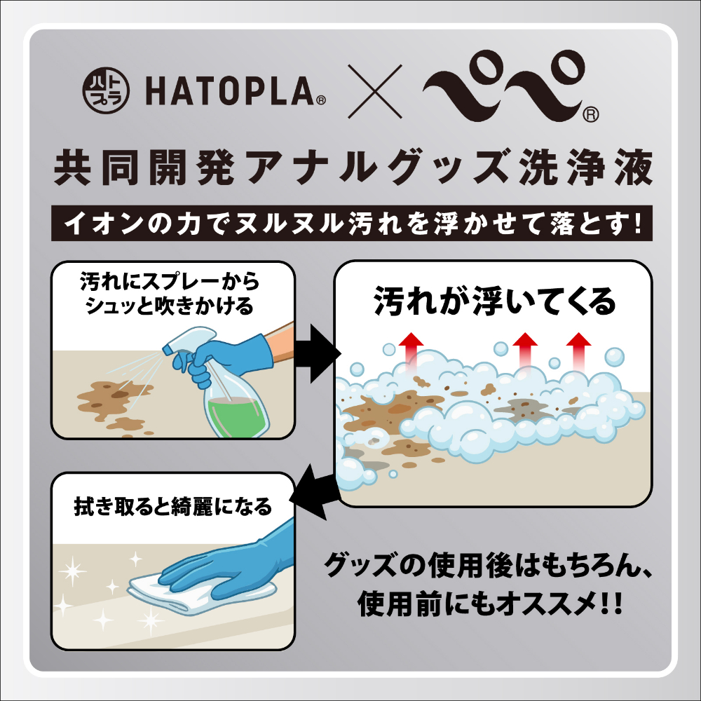 A3アナルグッズクリーナー スプレーボトル140ml HATOPLA×PEPEE2枚目
