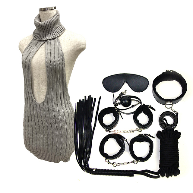 前開き童貞を殺すセーター+インスタントSM7 ブラックセット