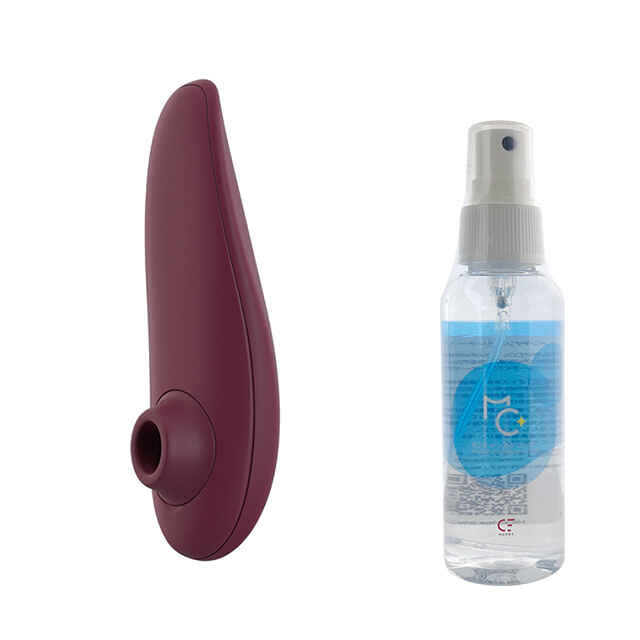 ウーマナイザー(Womanizer) クラシック2 ボルドー+メンテナンスクリーナー 100mlセット1枚目