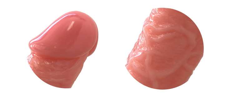 純国産 ぷにっとりあるディルド14cmの竿・玉袋の写真